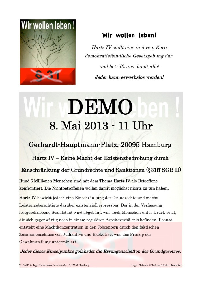 Flyer "Wir wollen leben!"