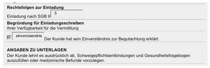 Einverständnis Verbis Begutachtung
